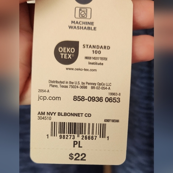 St. John's Bay Navy Knit Sweater - Picture 3 of 4